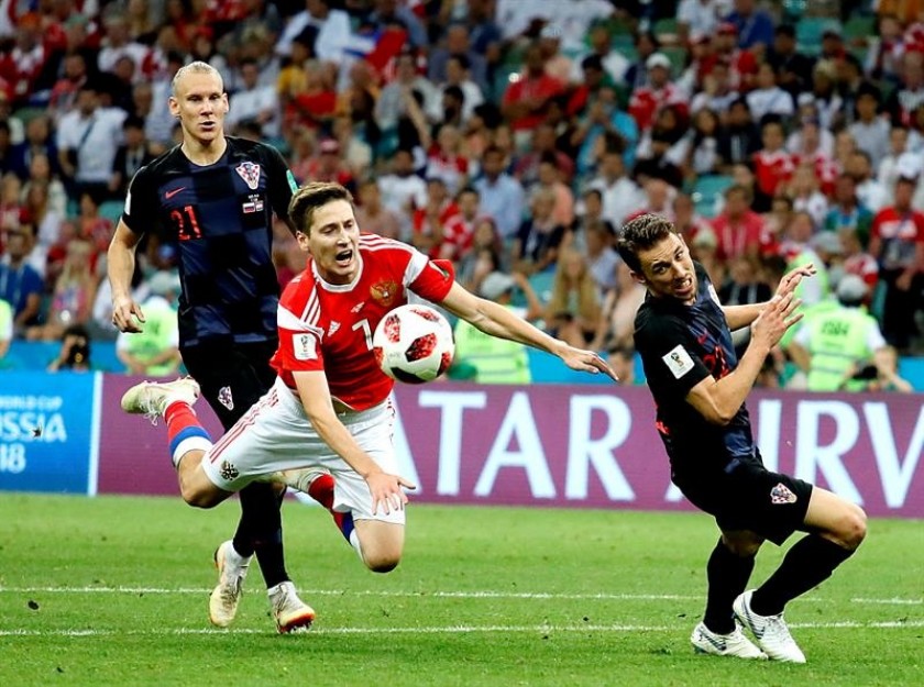 Rusia y Croacia empataron 2-2 y van a penaltis. Foto: EFE