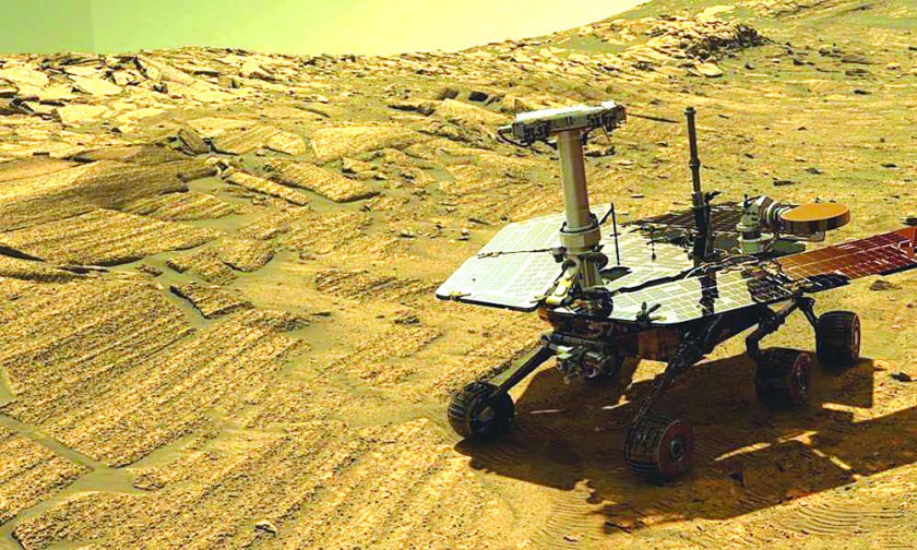 ROBOT. Imagen de la sonda enviada a la superficie de Marte, que perdió contacto con la Nasa en las últimas semanas.