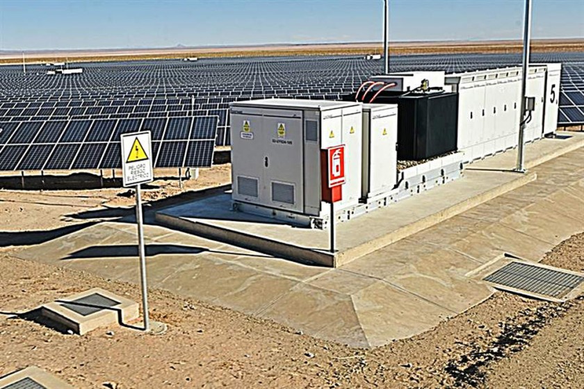 ESTACIÓN. La planta solar ocupa un enorme espacio en las proximidades de Uyuni.