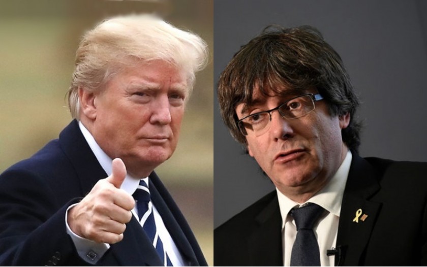 Donald Trump y Carles Puigdemont son parte de la lista de favoritos al Nobel de la Paz de Time. FOTO: Internet