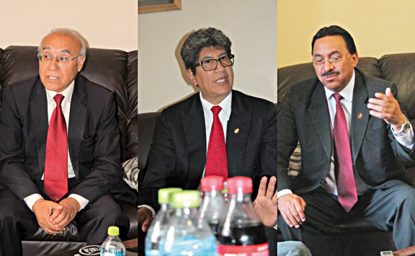 POSTULANTES. Pedro Ledezma (i), Sergio Padilla (c) y César Suárez pugnan por el máximo cargo de San Francisco Xavier de