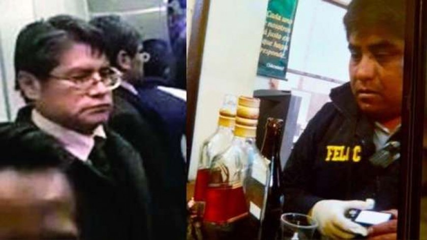 El juez Ramiro Quenta fue encontrado con botellas de bebidas alcohólicas en su juzgado. FOTO: Internet