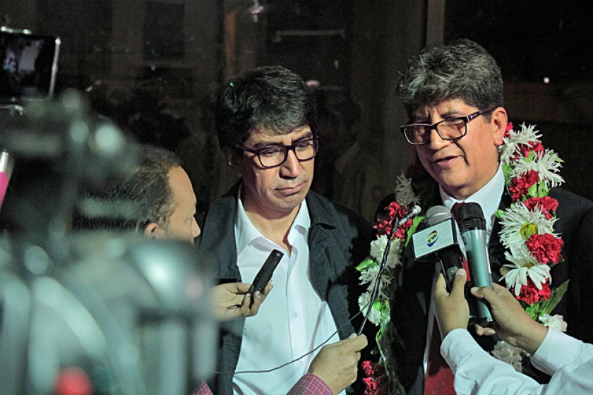 ELECTOS. Peter Campos (izq) y Sergio Padilla fueron elegidos para dirigir el vicerrectorado y rectorado respectivamente.