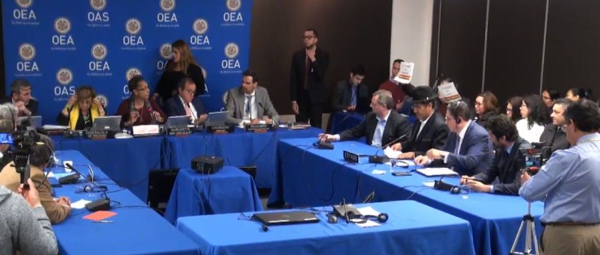 La audiencia realizada hoy en la Comisión Interamericana de Derechos Humanos. FOTO: Captura de pantalla