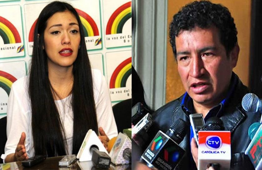 Los nuevos presidentes de la Cámara de Senadores y Diputados, Adriana Salvatierra y Víctor Borda. FOTOS: Agencias