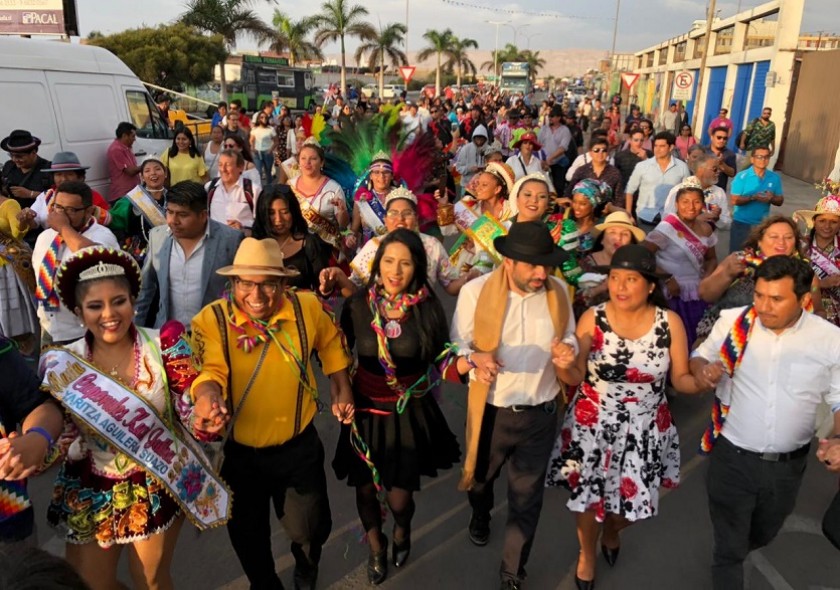 Las danzas bolivianas destacaron en el Carnaval Con la Fuerza del Sol en Arica. Foto: Ministerio de Culturas