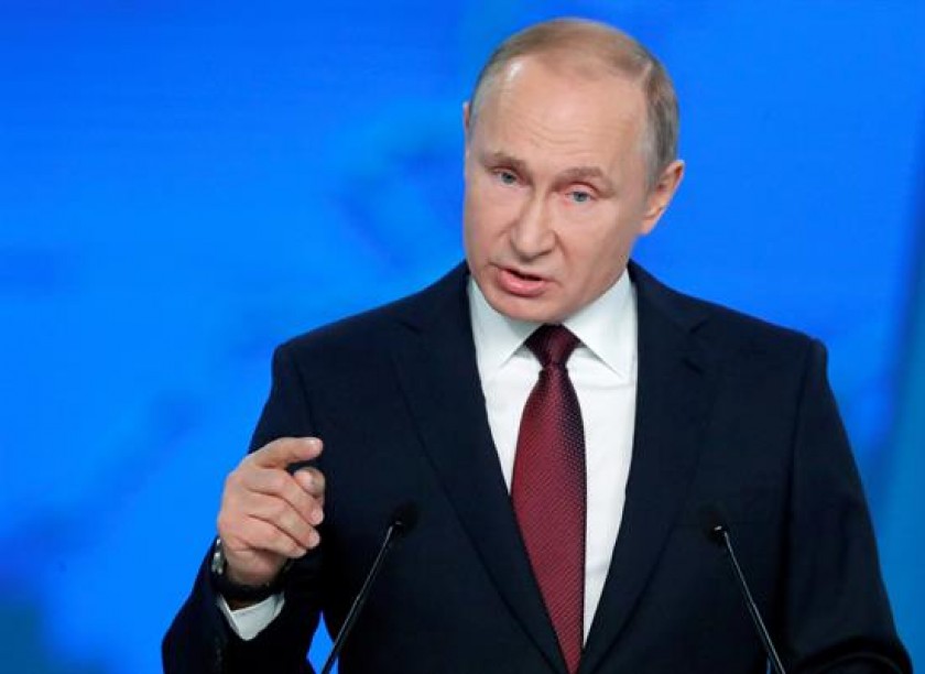 El presidente ruso, Vladimir Putin, presenta su informe anual sobre el estado de la nación. FOTO: EFE
