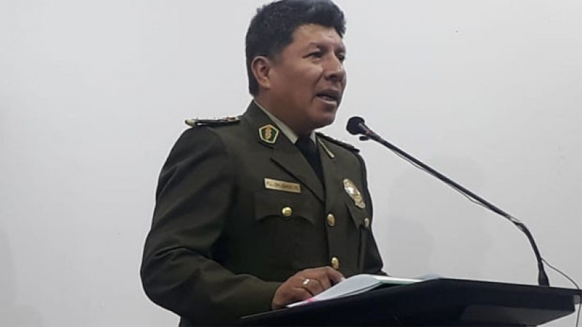 El comandante de la Policía, general Rómulo Delgado. FOTO: Erbol
