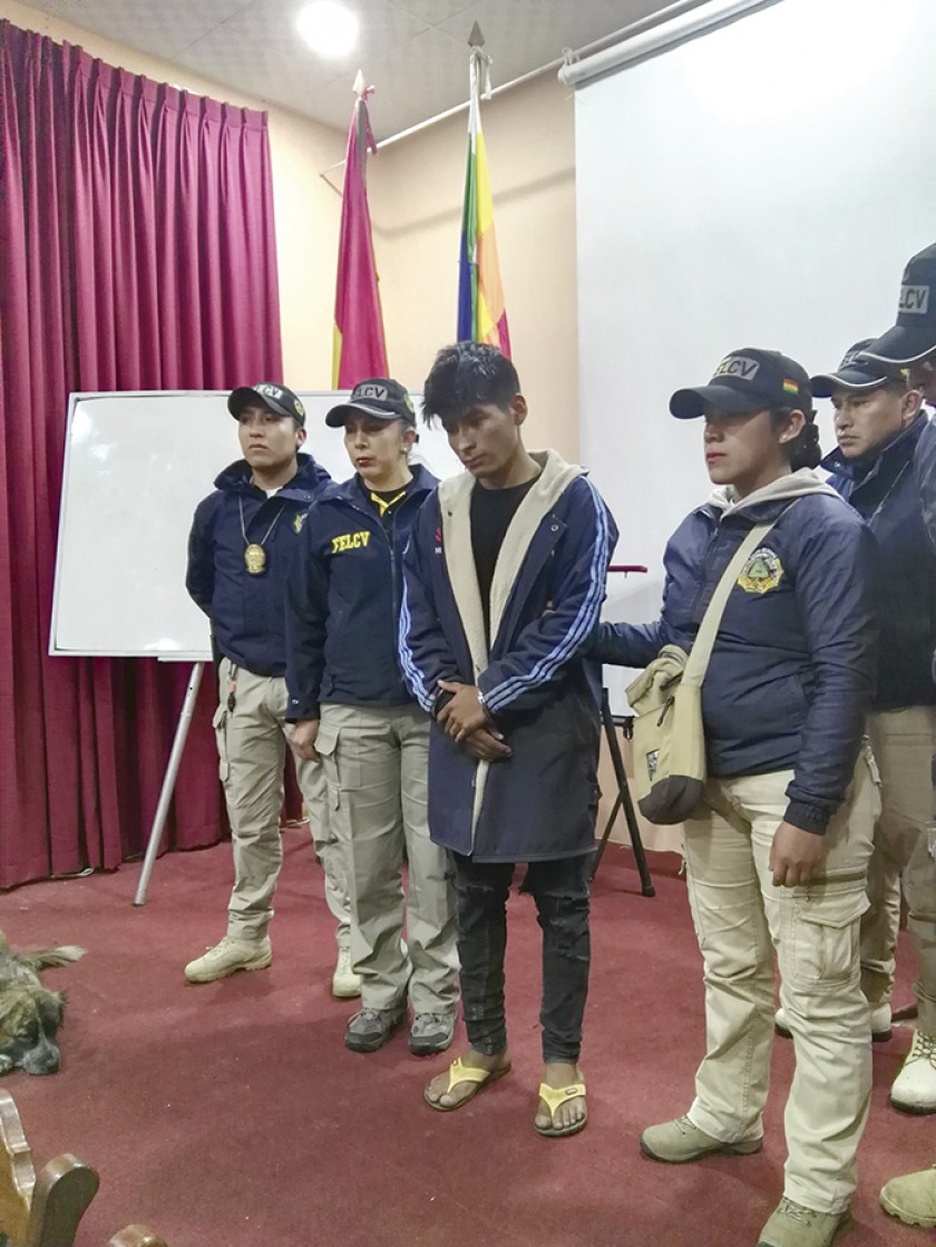 CRIMEN. Hilber fue sentenciado en Padilla a 30 años de prisión en la cárcel San Roque y ayer fue presentado en Sucre ant
