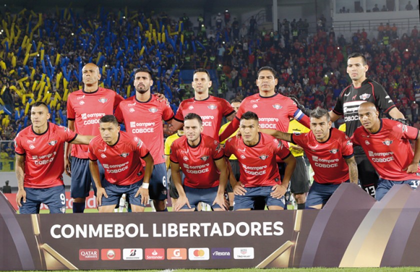 El plantel de Wilstermann que jugó frente a Boca Juniors en el partido de ida, disputado el 5 de marzo en Cochabamba.