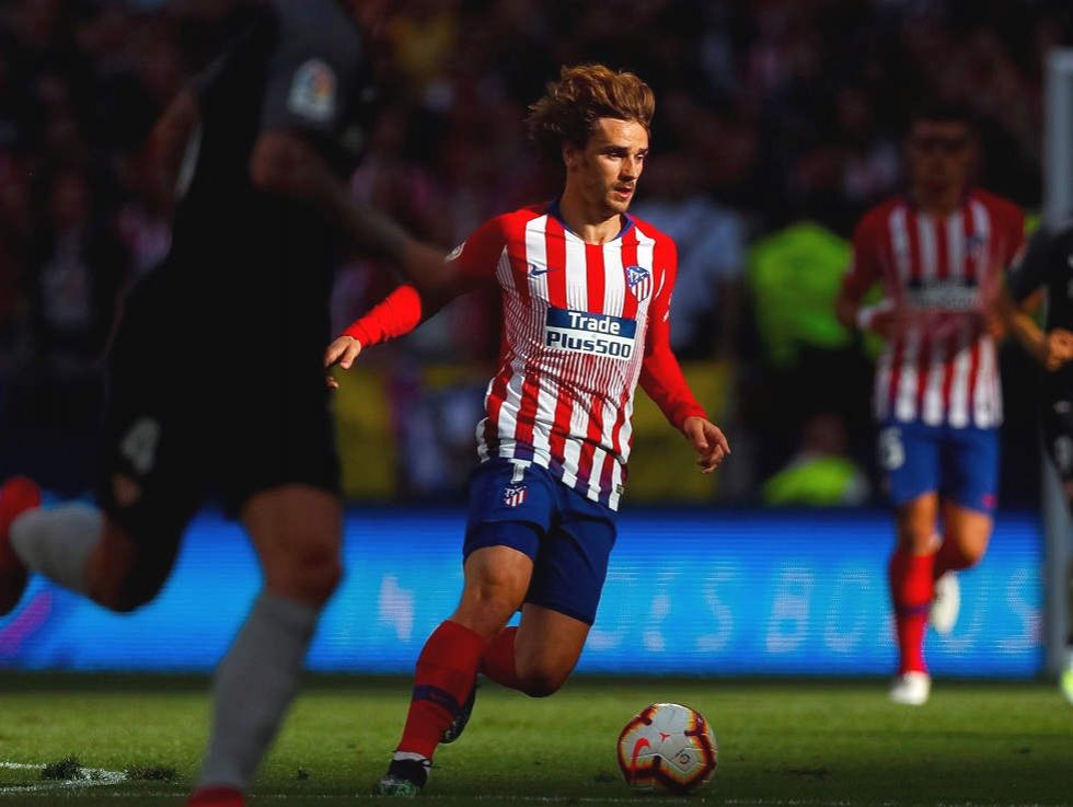 El delantero francés del Atlético de Madrid, Antoine Griezmann, durante un partido de Liga en Primera División.