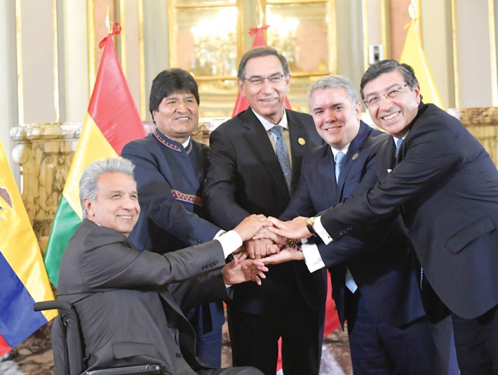 PERÚ. La reunión de los presidentes de la CAN en Lima terminó ayer con la rúbrica de una declaración de 13 puntos.