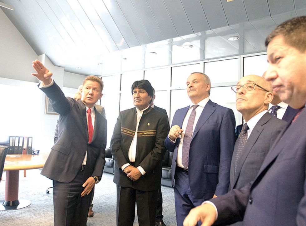 junio 2018. La visita del presidente Evo Morales a Rusia junto con el ministro de Hidrocarburos.