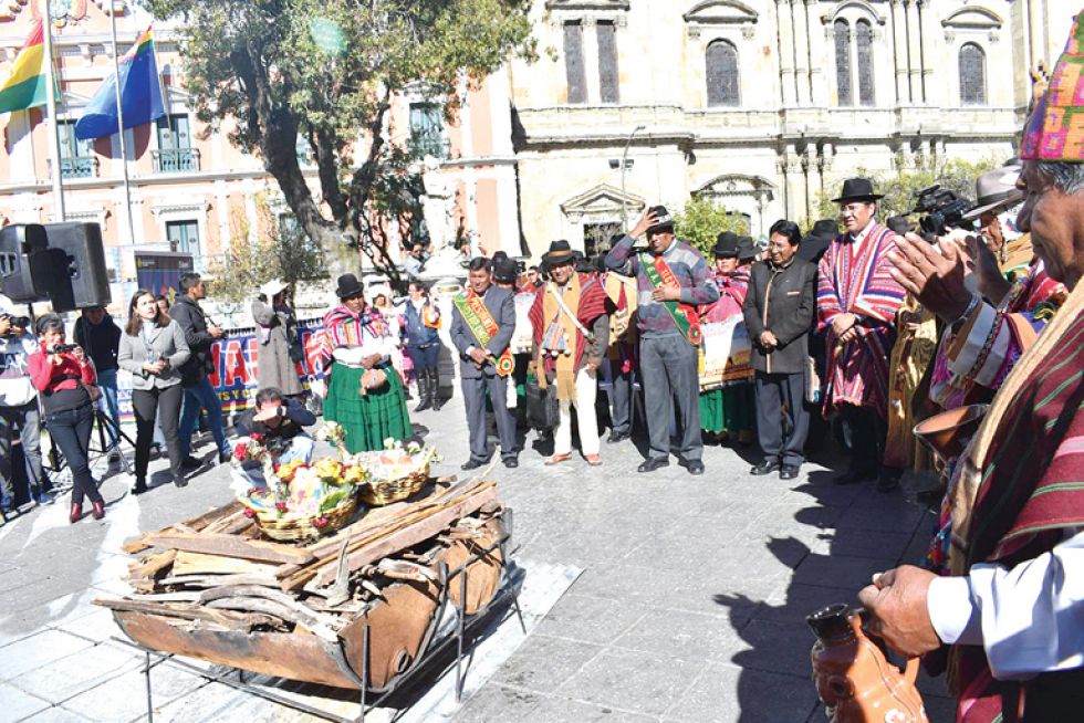 AÑO NUEVO ANDINO. La festividad fue presentada ayer en la Plaza Murillo en la sede de Gobierno, ayer.