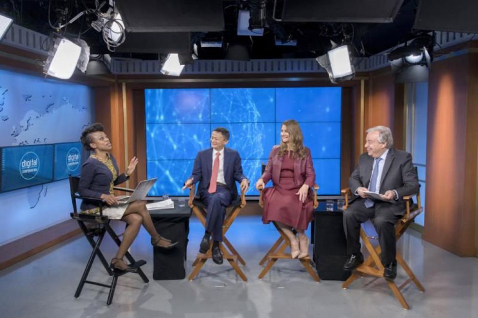 El secretario general de la ONU, Antonio Guterres, participa de un reciente encuentro con expertos en el mundo digital.