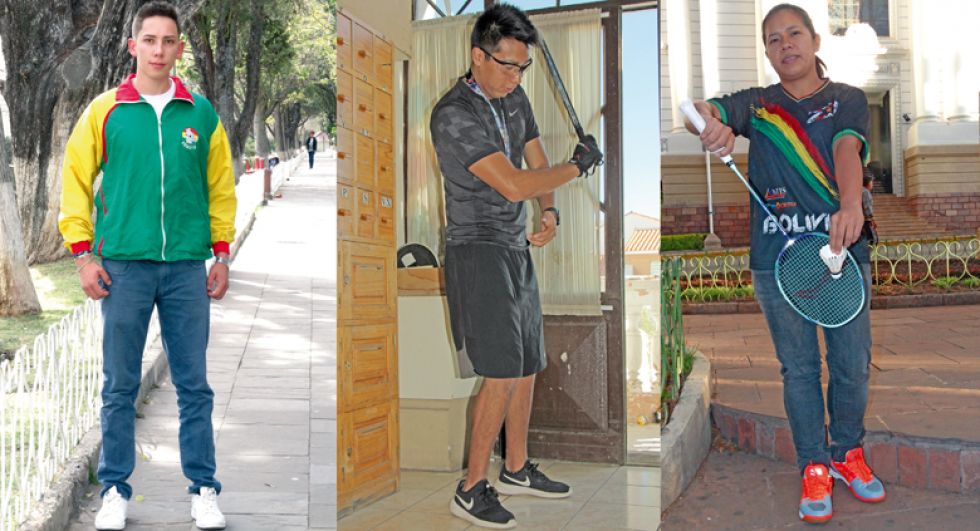 El tirador Henry Arroyo (i), el raquetbolista Conrrado Moscoso (i) y Juanita Siviora, de bádminton, asistirán a los Juegos Panamericanos de Lima.