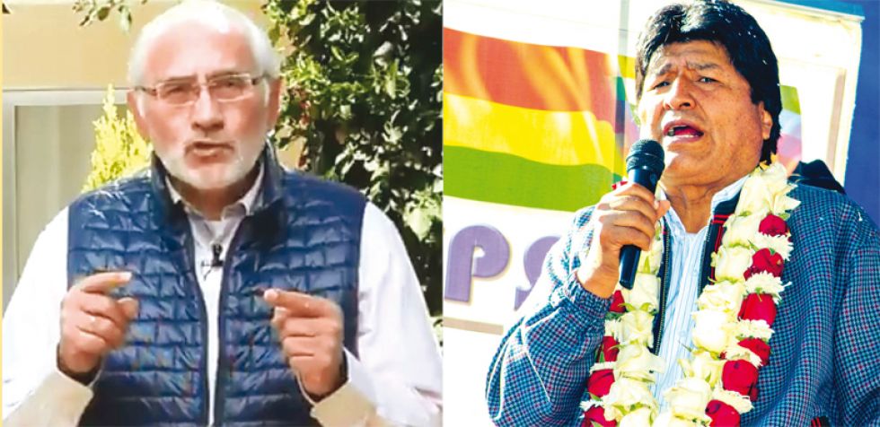 ATENCIÓN. El candidato presidencial de Comunidad Ciudadana, Carlos Mesa, y el presidente y candidato del MAS, Evo Morales.