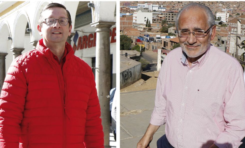 posicIÓN. Los candidatos presidenciales Óscar Ortiz (Bolivia dice No) y Carlos Mesa (Comunidad Ciudadana).
