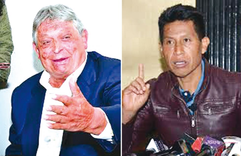 PROCESO. Los candidatos renunciantes del Partido Demócrata Cristiano y la alianza Bolivia dice No, Jaime Paz Zamora y Edwin Rodríguez.
