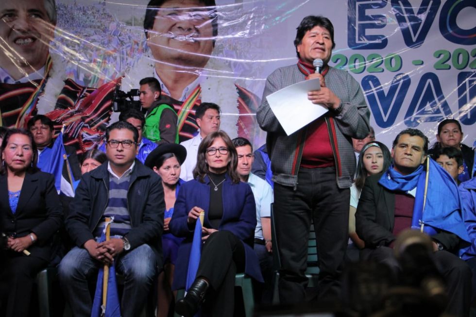 El presidente Evo Morales llegó a Sucre para presentar a los candidatos del MAS en Chuquisaca.