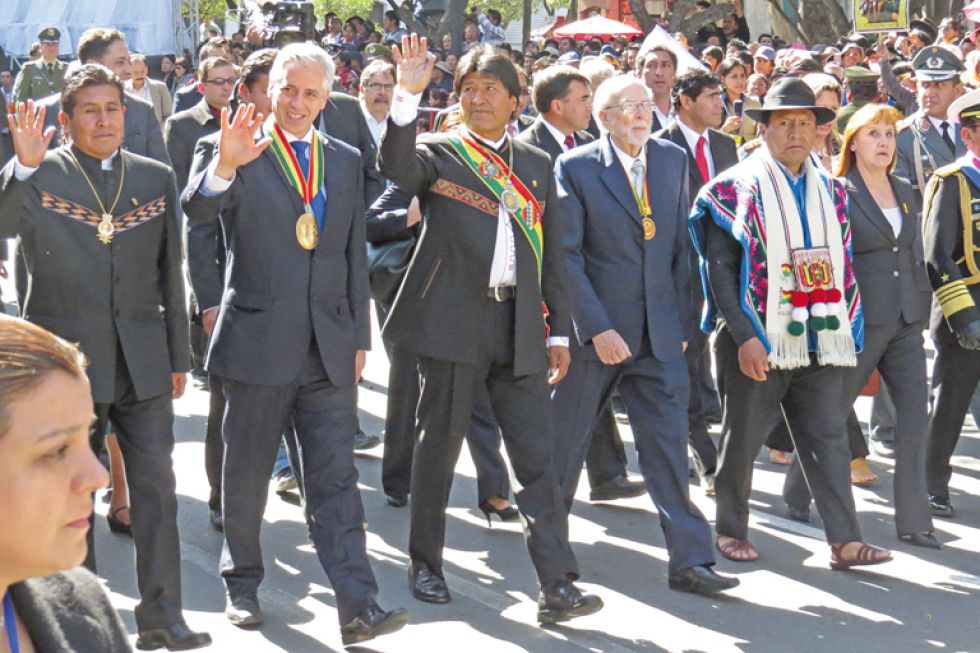 CELEBRACIÓN. La última vez que Evo Morales encabezó los actos en la capital fue en 2014.
