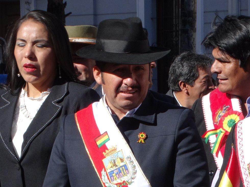 El gobernador Esteban Urquizu, durante los actos del 6 de Agosto en Sucre.