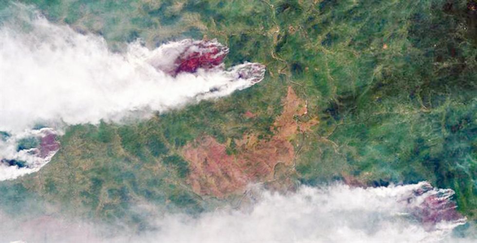 DESASTRE. Una fotografía desde un satélite muestra la magnitud de los incendios en Rusia.