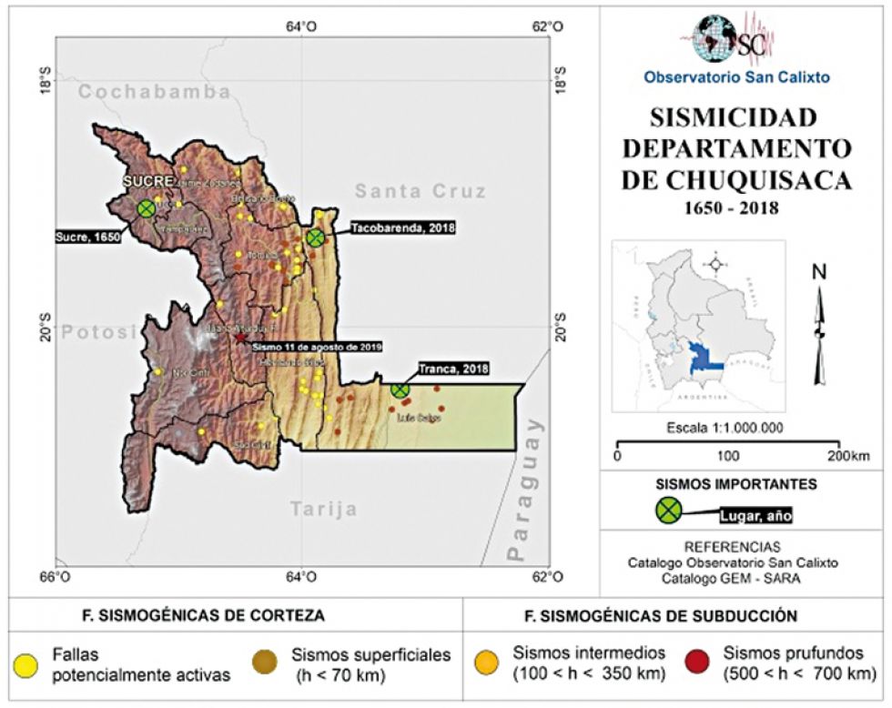 SISMICIDAD. Actividad histórica de terremotos cercanos al epicentro del evento del pasado domingo (estrella) desde 1650 hasta el presente.