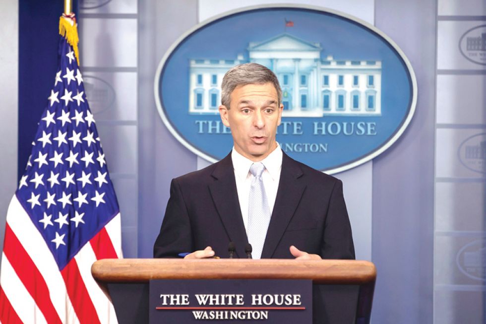 NORMA. Ken Cuccinelli, director interino de los Servicios de Ciudadanía y Migración de Estados Unidos, en conferencia de prensa.