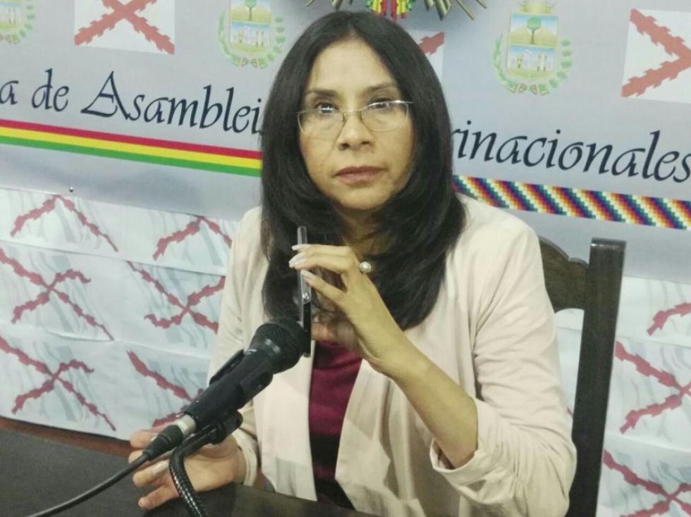 La diputada Lourdes Millares en conferencia de prensa este lunes.