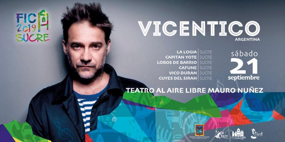 El poster oficial del concierto de Vicentico en Sucre.