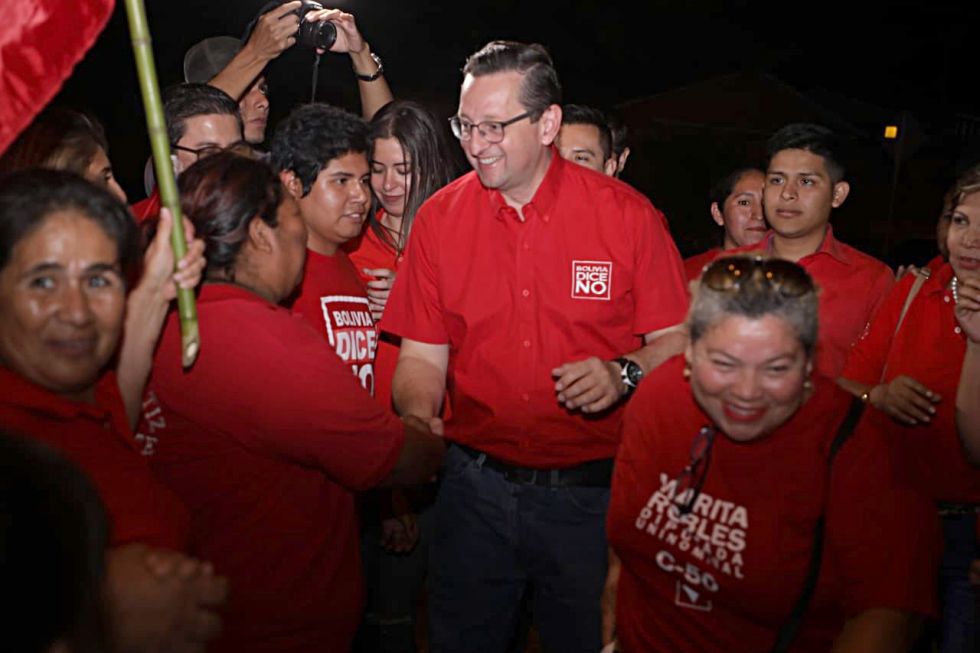 CAMPAÑAS. El candidato de Bolivia Dice No Óscar Ortiz. 
