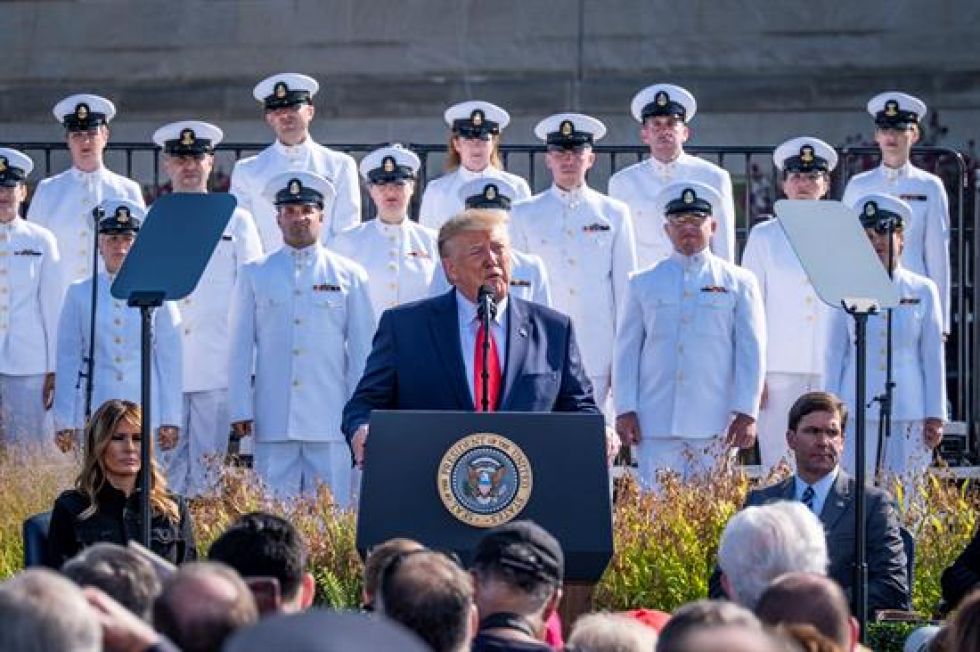 El presidente de EEUU, Donald Trump, durante los actos de aniversario del 11 de Septiembre.