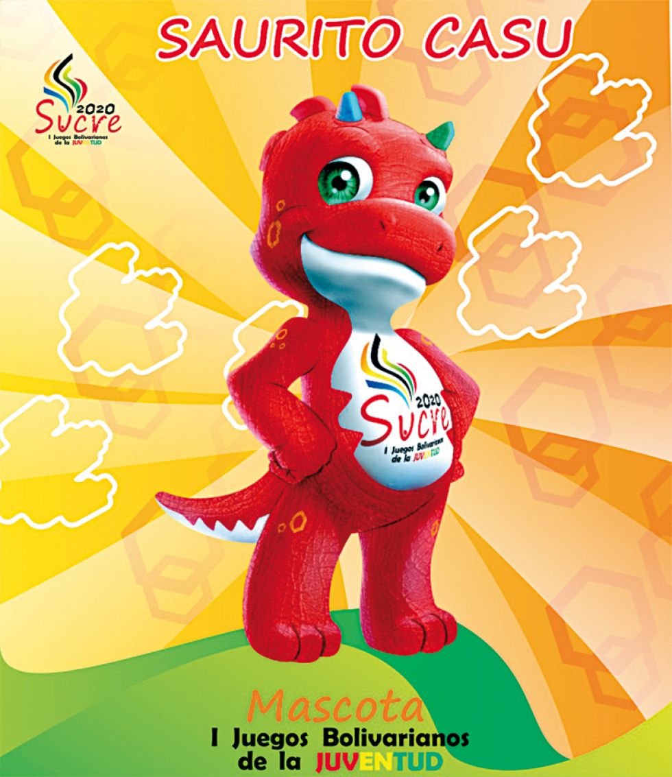 El “Saurito Casu” que se presentó hace una semana; abajo, la mascota en imagen tridimensional.
