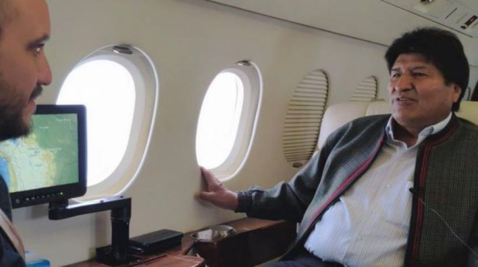 El presidente Evo Morales en su entrevista con el medio alemán Deutsche Welle.