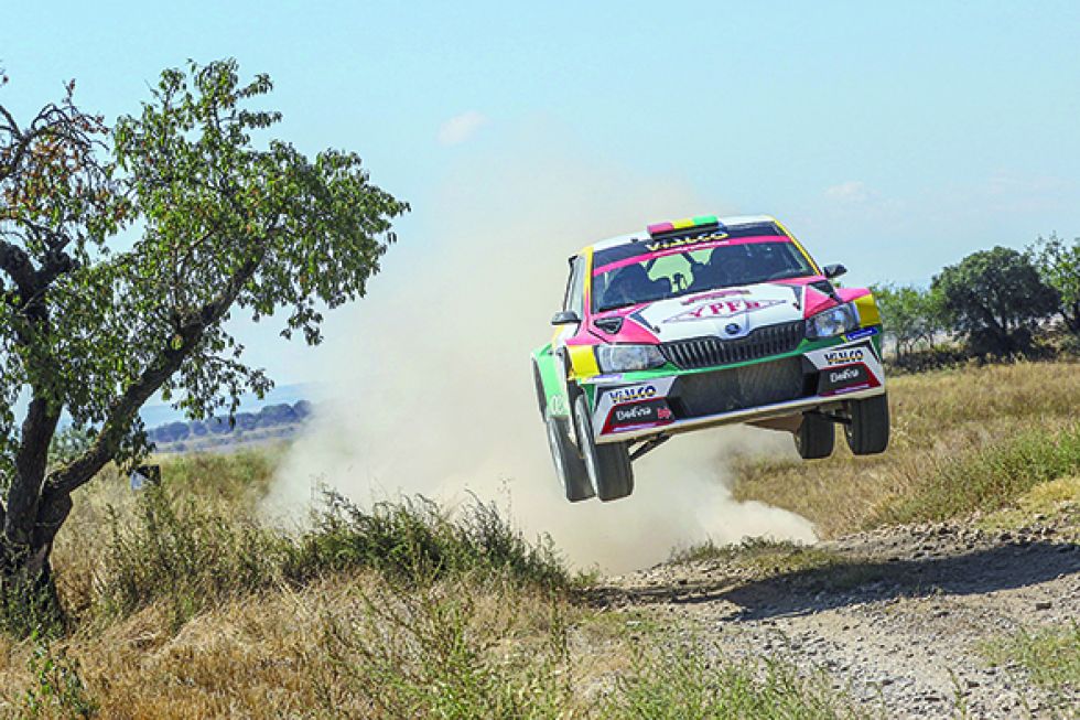 Marquito Bulacia durante el Rally España, que no podrá concluir por observaciones mecánicas.