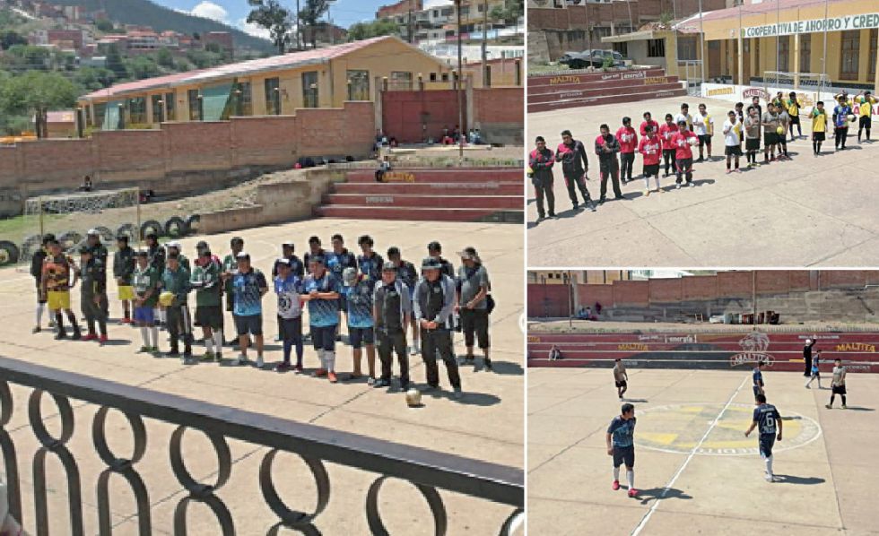 Imágenes de la inauguración del III Campeonato inter bandas de música; abajo, un pasaje del partido entre Fabulosa Churuquella y Proyecto 4.
