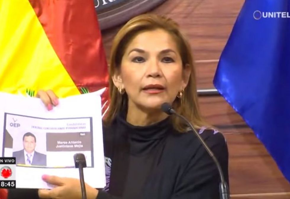 La senadora Jeanine Añez.