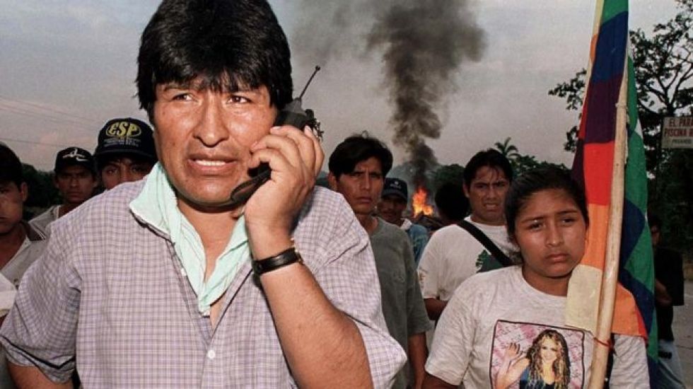 Morales en los años '90, en su etapa de dirigente sindical.