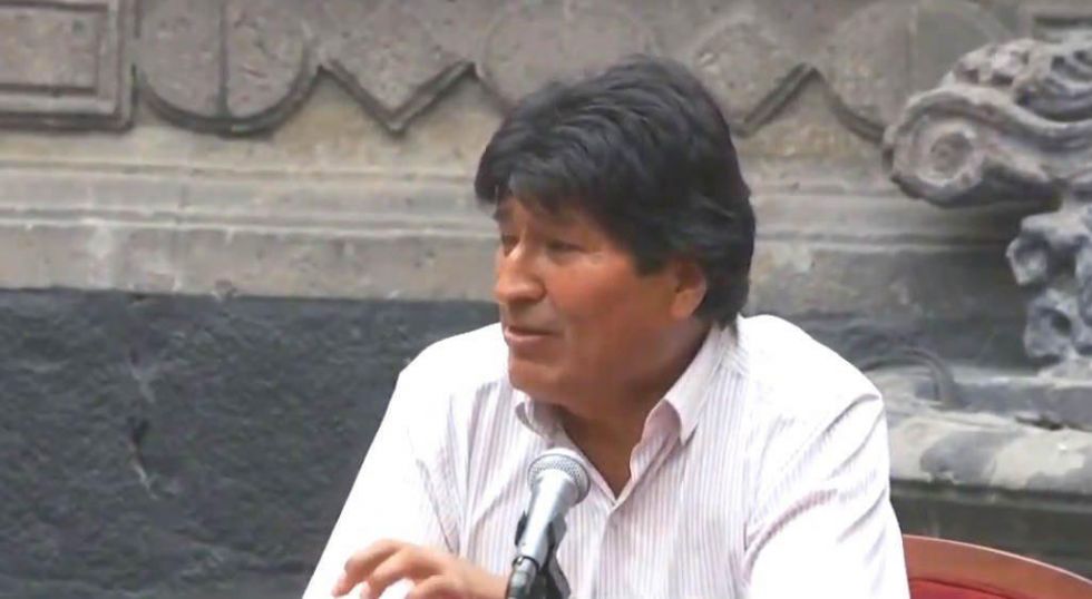 El presidente Evo Morales también dio una conferencia de prensa en México.