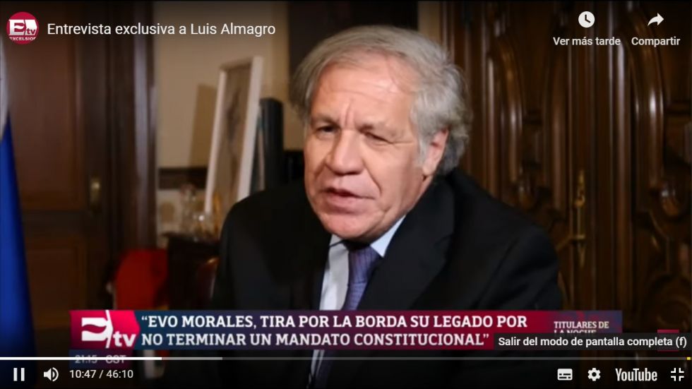 El secretario general de la Organización de Estados Americano (OEA), Luis Almagro, durante su entrevista con Excelsior.