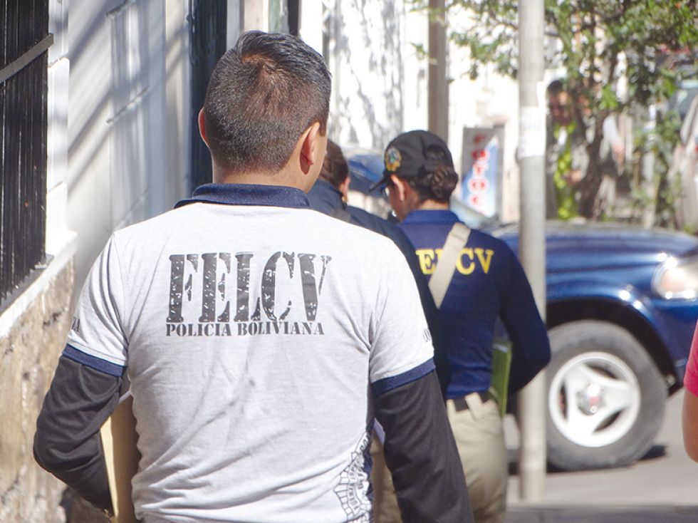 JUSTICIA. Efectivos de la Felcv de Chuquisaca investigaron el caso que tuvo pronta resolución.