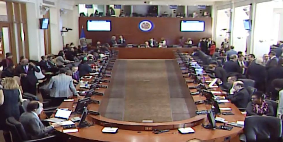 La sesión extraordinaria del Consejo Permanente de la OEA.