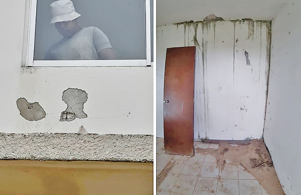 WARNES. El deterioro de las viviendas prefabricadas en la urbanización Pentaguazú I.