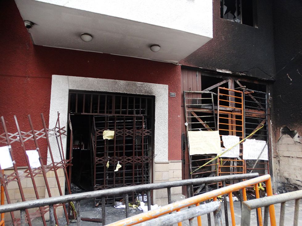 INCENDIO. La infraestructura del TED de Chuquisaca se mantuvo precintada por al menos dos meses.