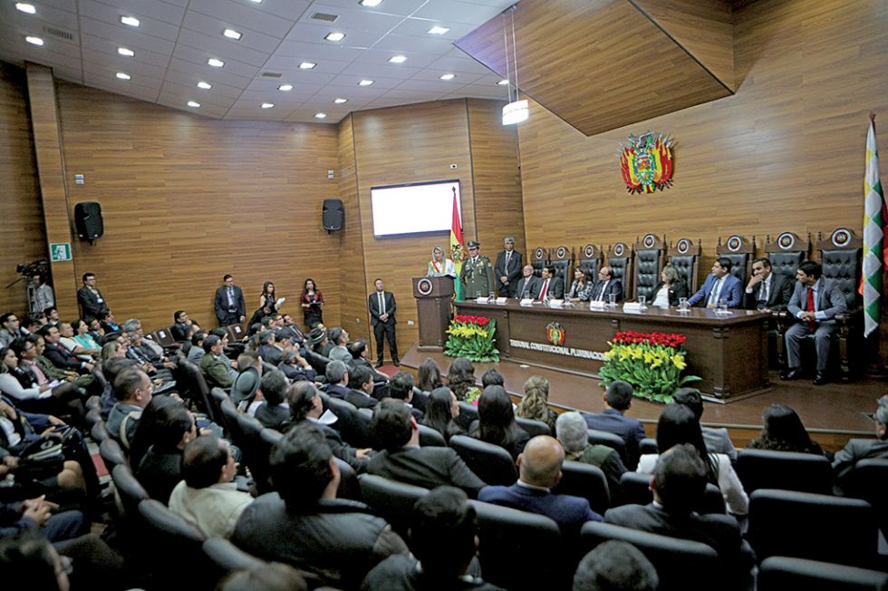 ACTO. La presencia de autoridades judiciales y políticas en la inauguración del Año Constitucional en Sucre.