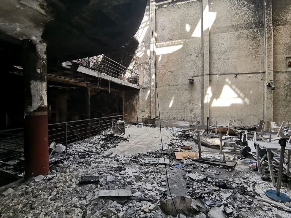 Así se encuentra el edificio del Tribunal Electoral Departamental a tres meses de su quema.