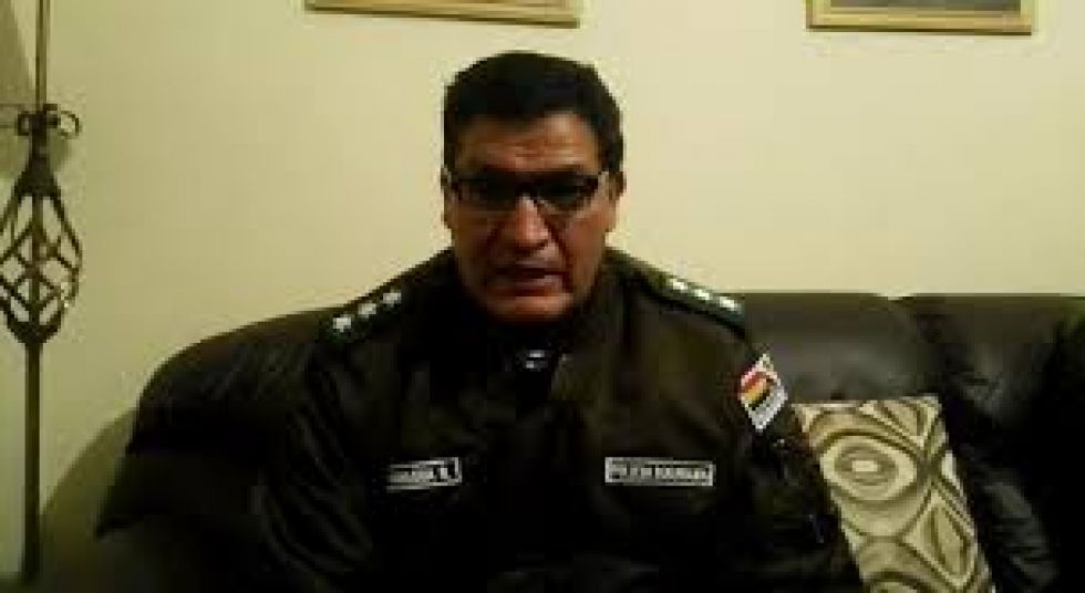 El comandante departamental de la Policía de Chuquisaca, coronel Alberto Ramiro Paniagua.