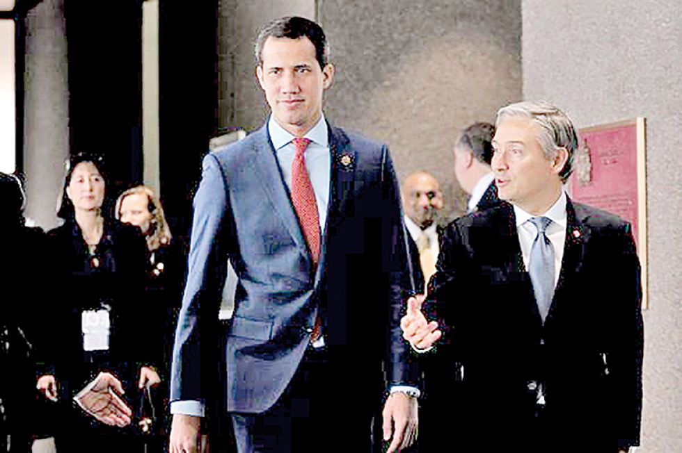 OPOSITOR. Juan Guaidó, durante una etapa de su reciente gira internacional.