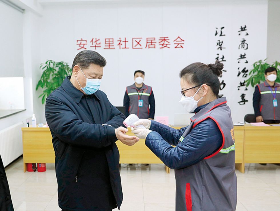 PREVENCIÓN. El presidente chino, Xi Jinping, supervisa el trabajo de prevención en Beijing.
